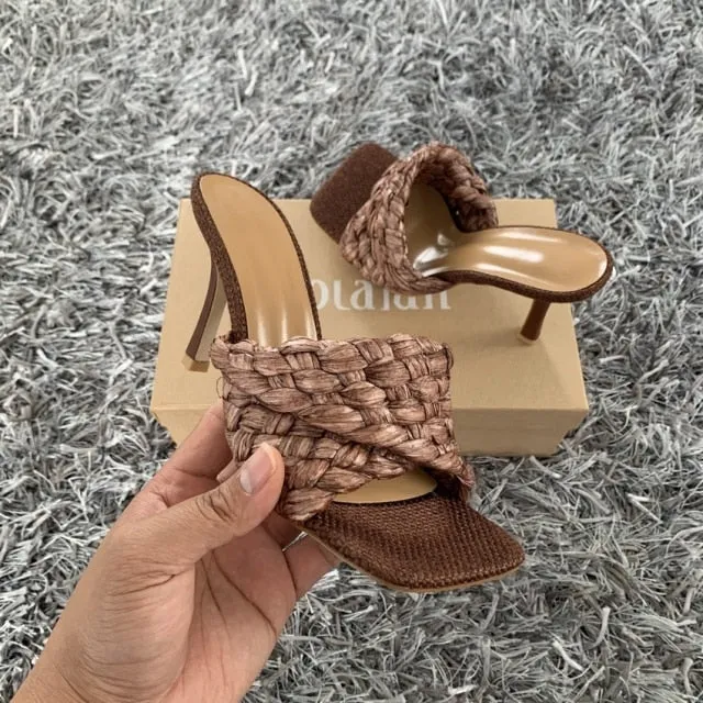 New Summer  Slides Square Open Toe