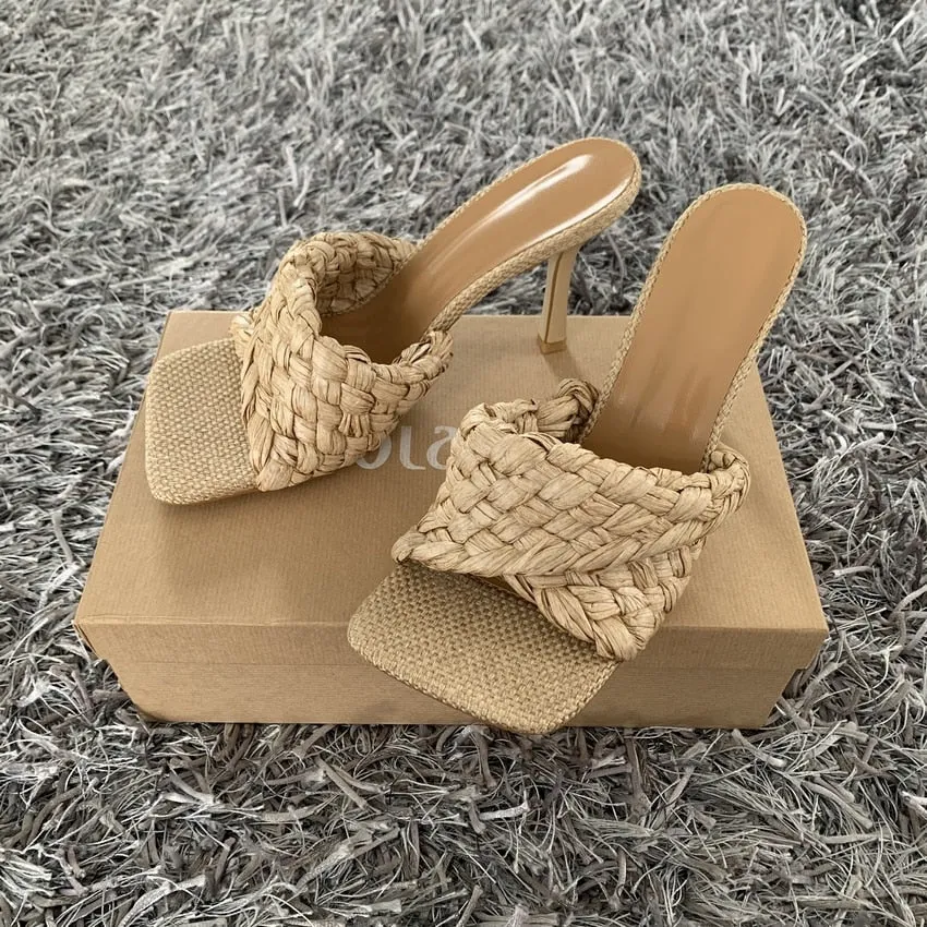 New Summer  Slides Square Open Toe