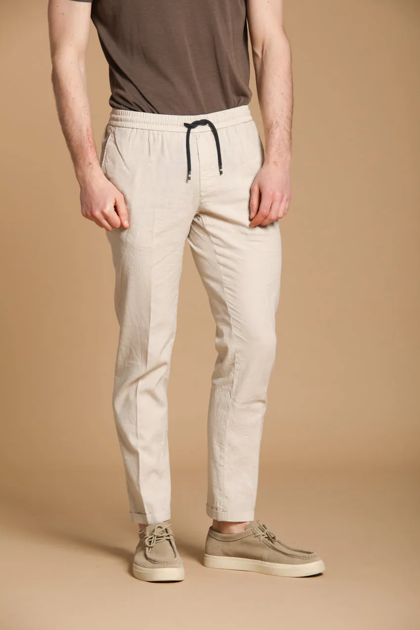New York Sack men's chino pants in lightweight linen and cotton fabric regular fit