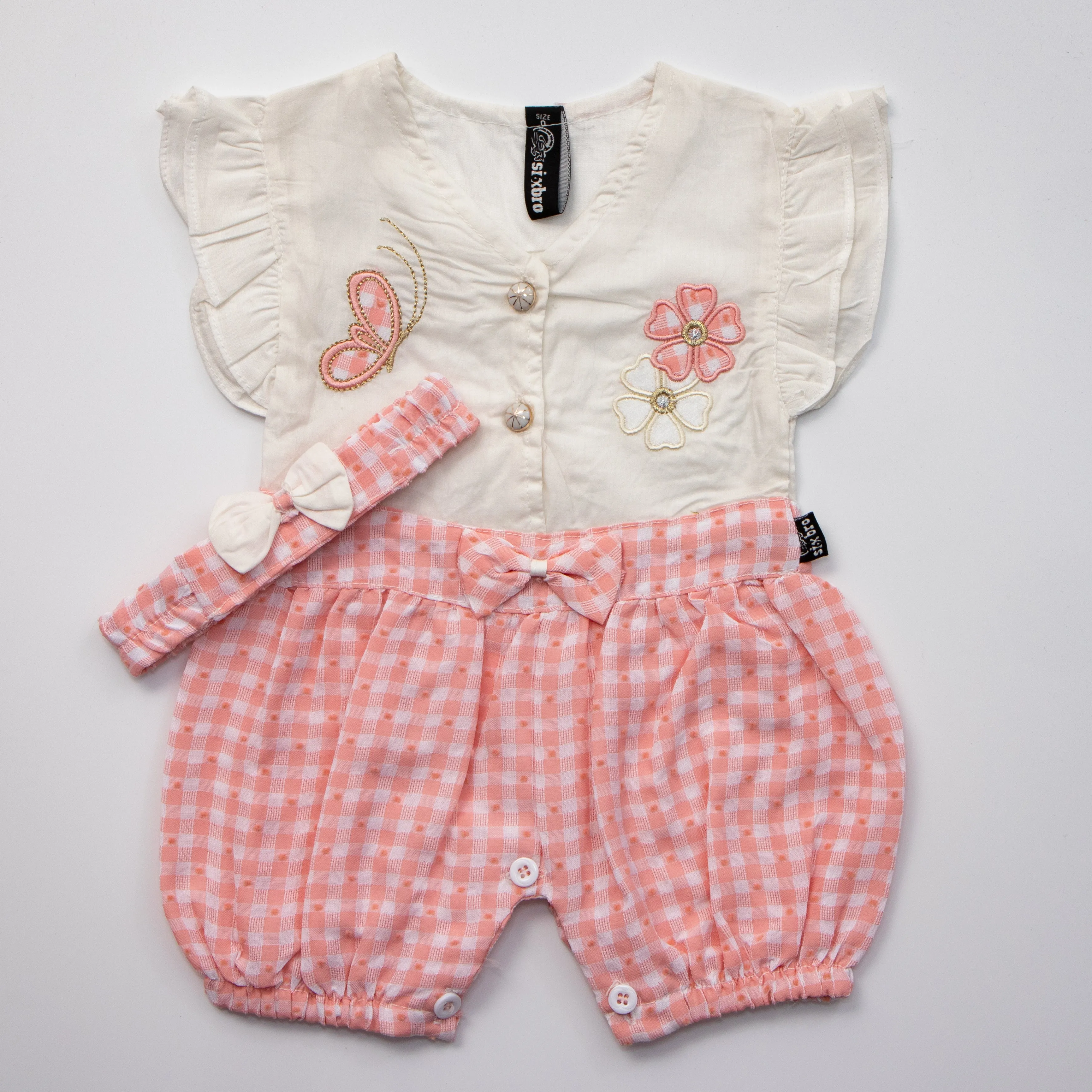 Newborn Girls Half Sleeves Rompers ( Butterfly )