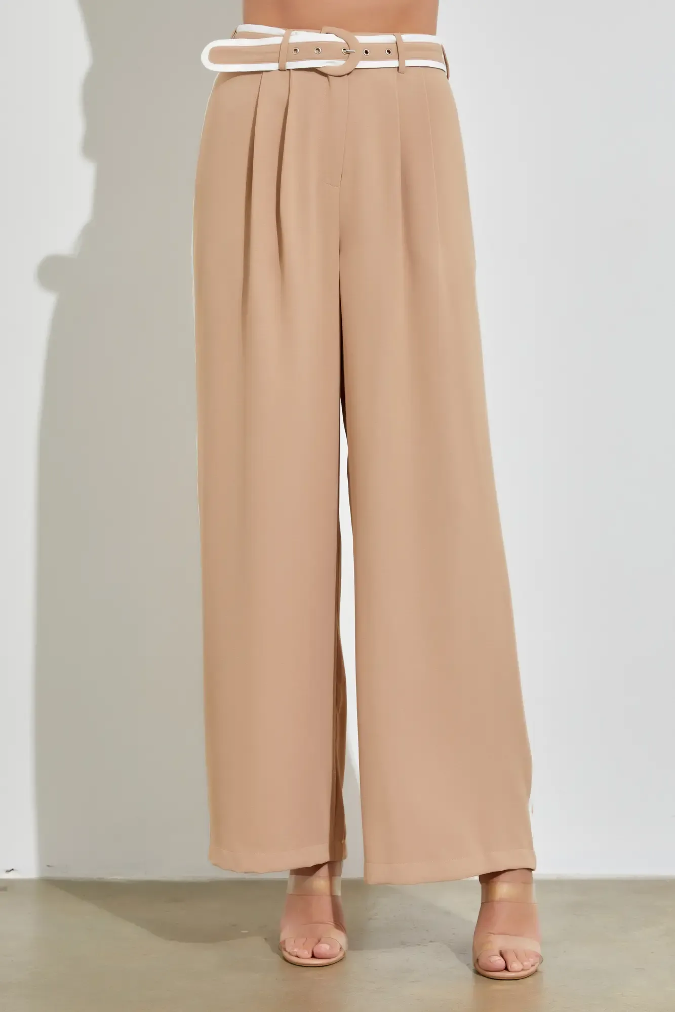 Next Level Dark Beige Wide-Leg Pants