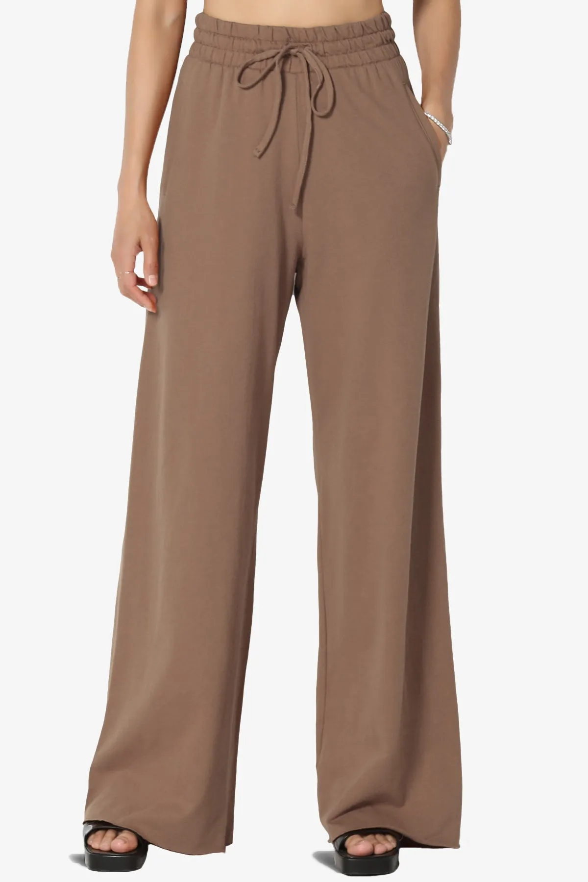 Nia Cotton Terry Wide Leg Track Pants