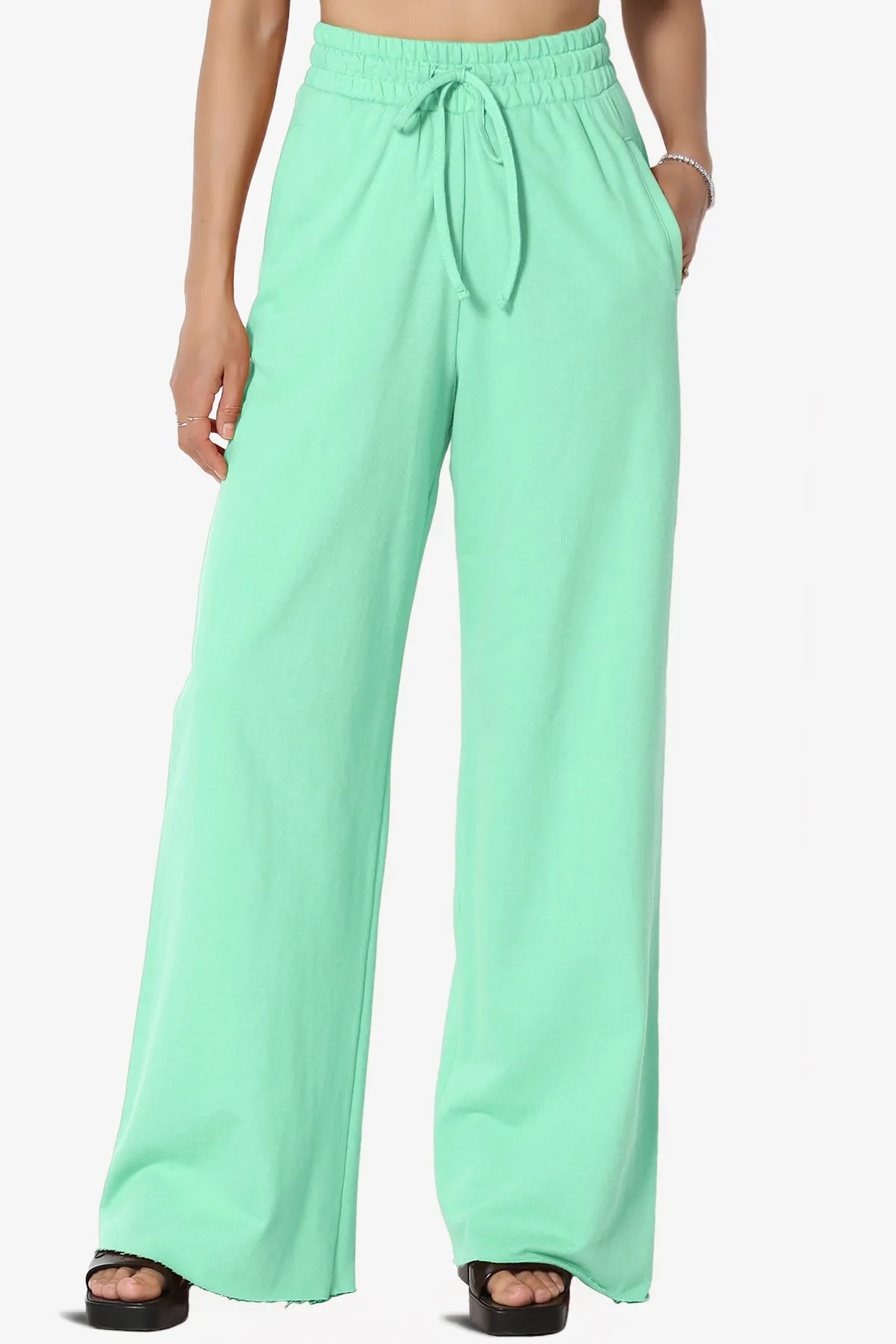 Nia Cotton Terry Wide Leg Track Pants