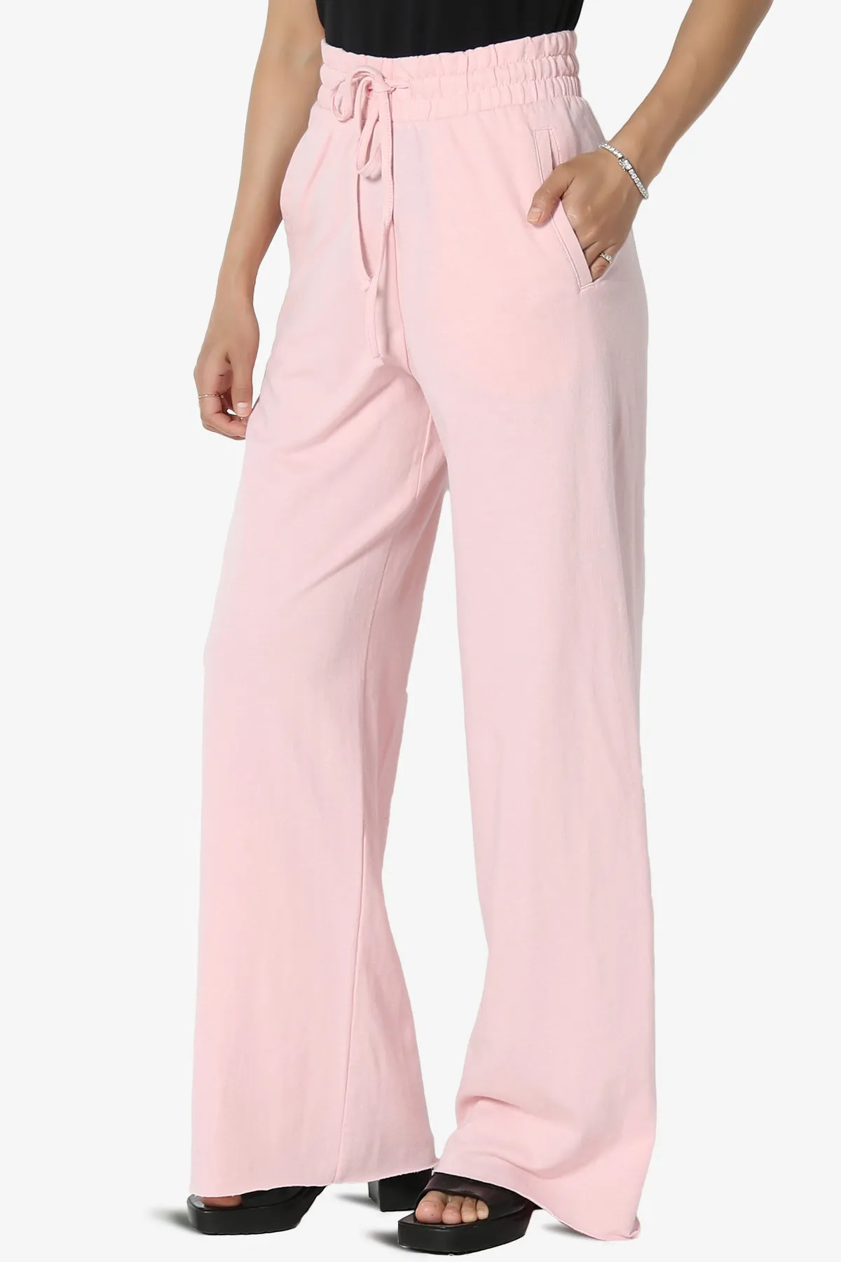Nia Cotton Terry Wide Leg Track Pants