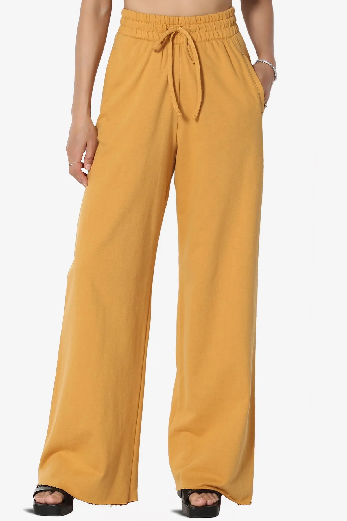 Nia Cotton Terry Wide Leg Track Pants
