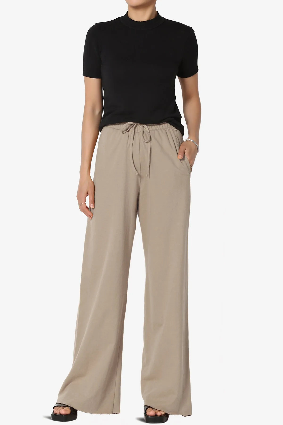 Nia Cotton Terry Wide Leg Track Pants