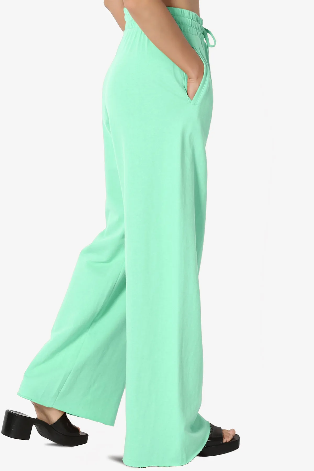 Nia Cotton Terry Wide Leg Track Pants