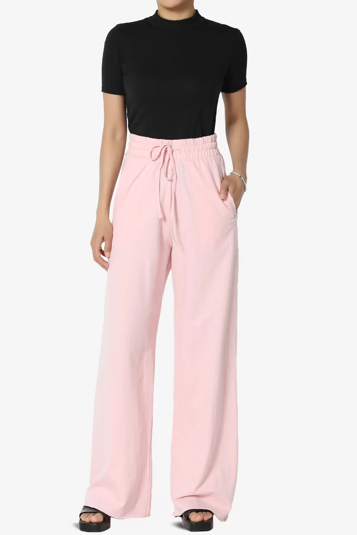 Nia Cotton Terry Wide Leg Track Pants