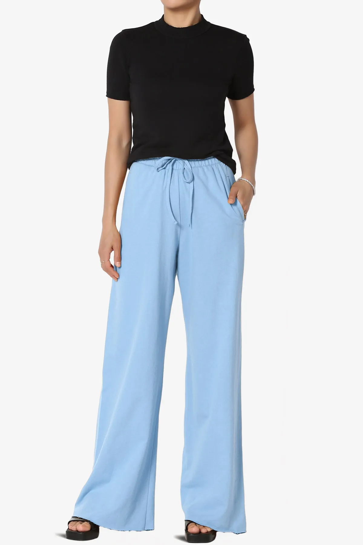 Nia Cotton Terry Wide Leg Track Pants