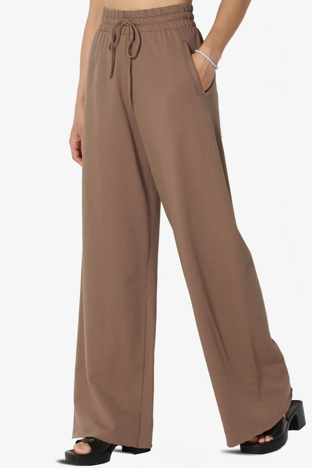 Nia Cotton Terry Wide Leg Track Pants