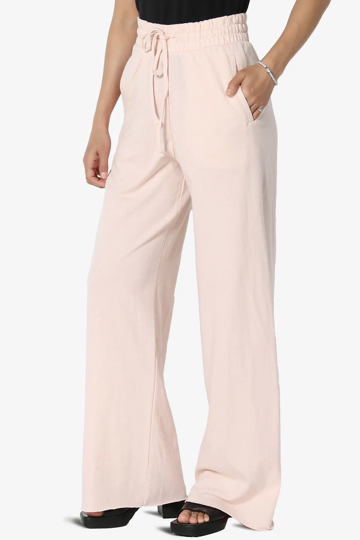 Nia Cotton Terry Wide Leg Track Pants