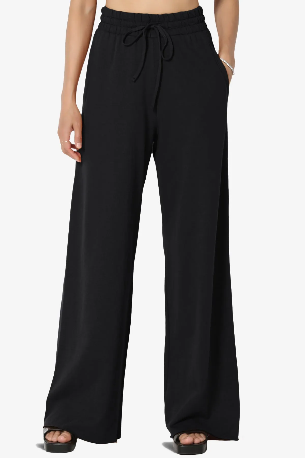 Nia Cotton Terry Wide Leg Track Pants