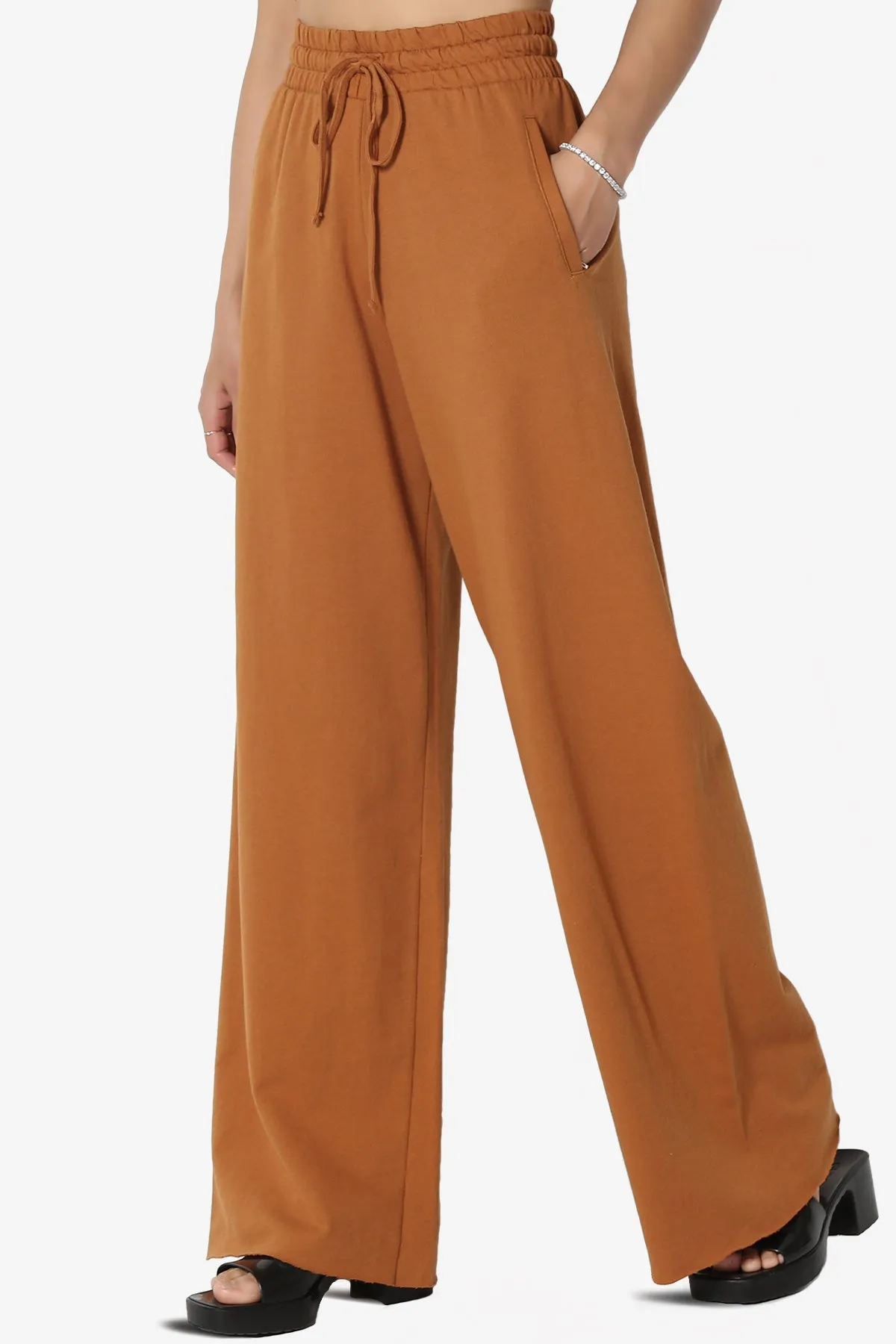 Nia Cotton Terry Wide Leg Track Pants
