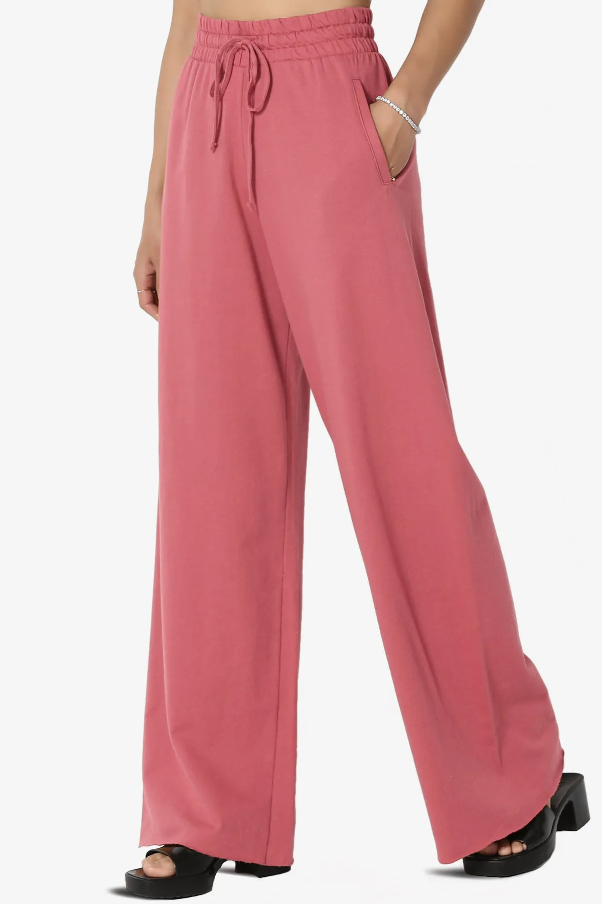 Nia Cotton Terry Wide Leg Track Pants