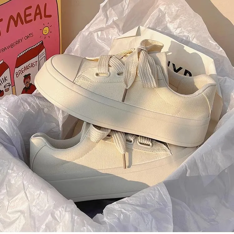Niche Casual Shoes Thick-Soled White Shoes