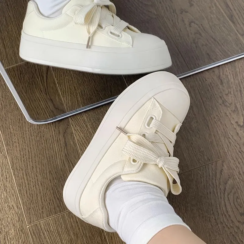 Niche Casual Shoes Thick-Soled White Shoes