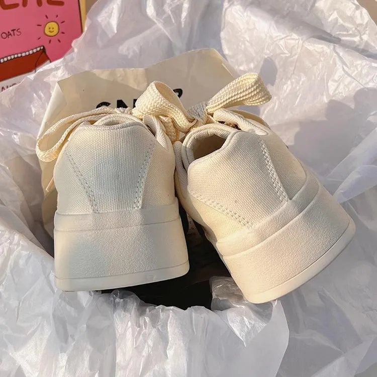 Niche Casual Shoes Thick-Soled White Shoes