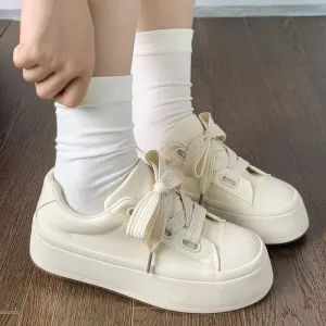 Niche Casual Shoes Thick-Soled White Shoes