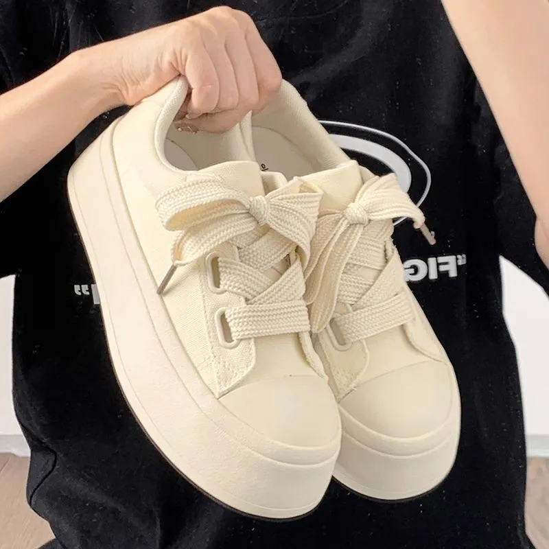 Niche Casual Shoes Thick-Soled White Shoes