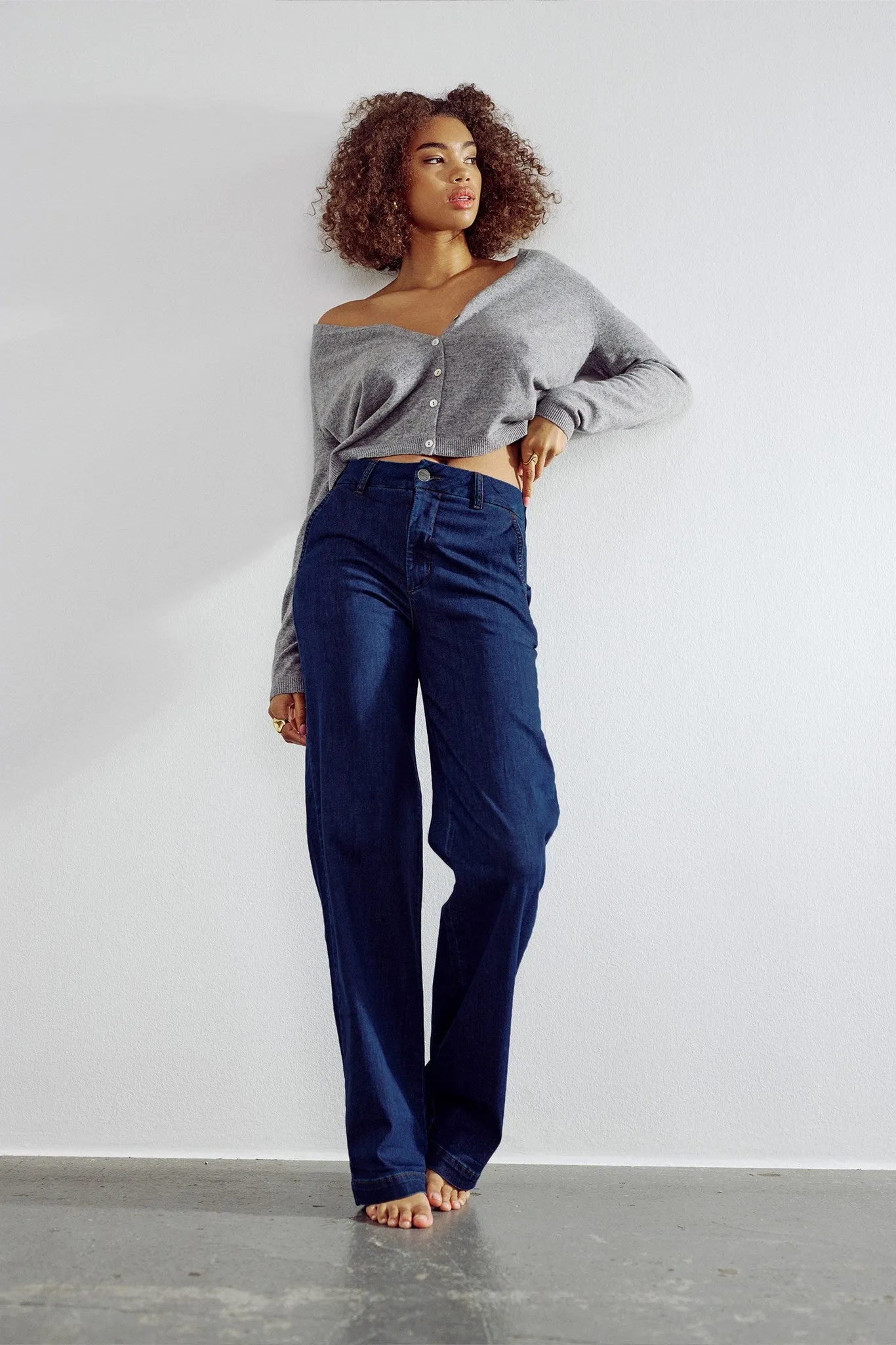 NUAMBER PANTS X LONG - Dark Blue Denim 1