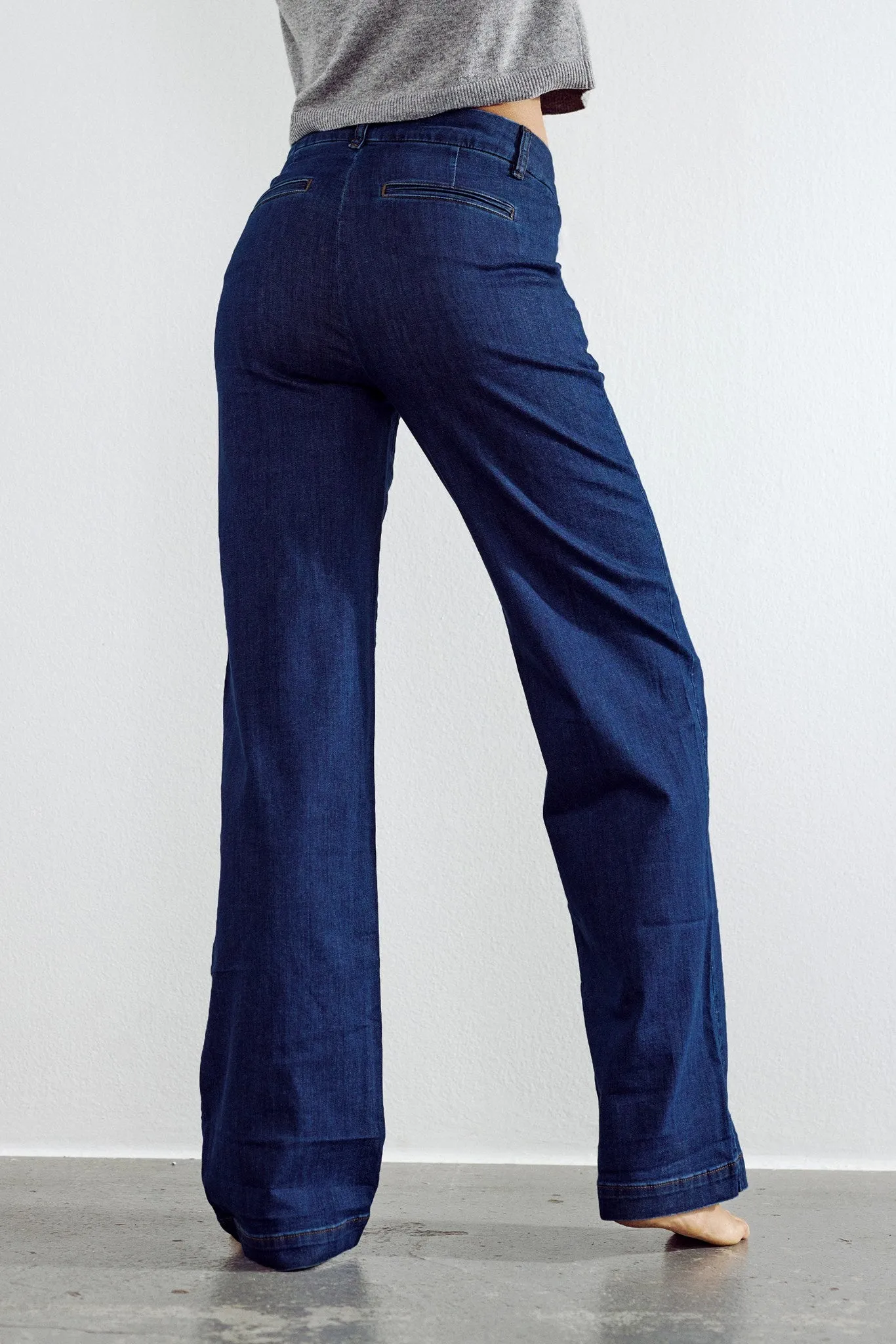 NUAMBER PANTS X LONG - Dark Blue Denim 1