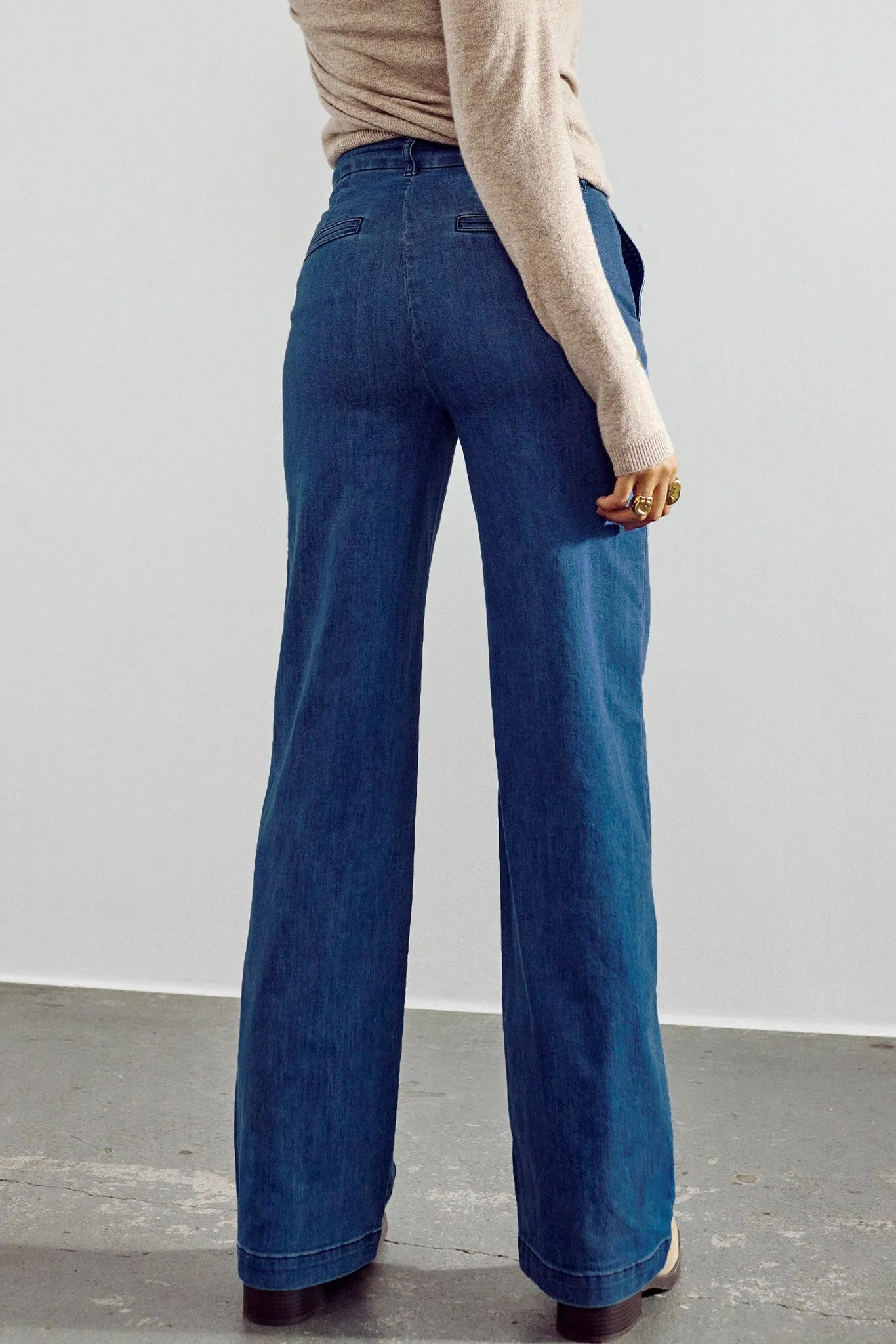 NUAMBER PANTS X LONG MID BLUE - Medium Blue Denim
