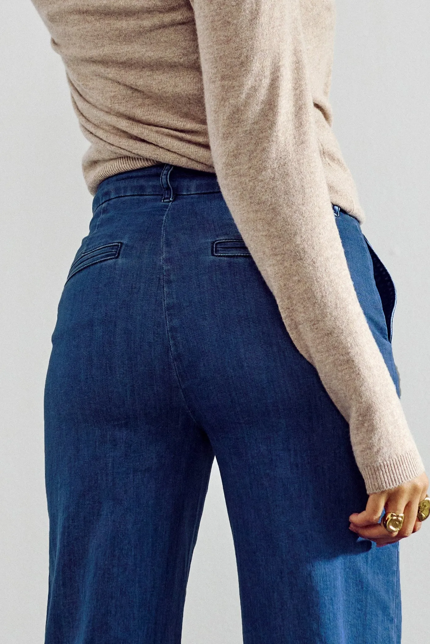 NUAMBER PANTS X LONG MID BLUE - Medium Blue Denim