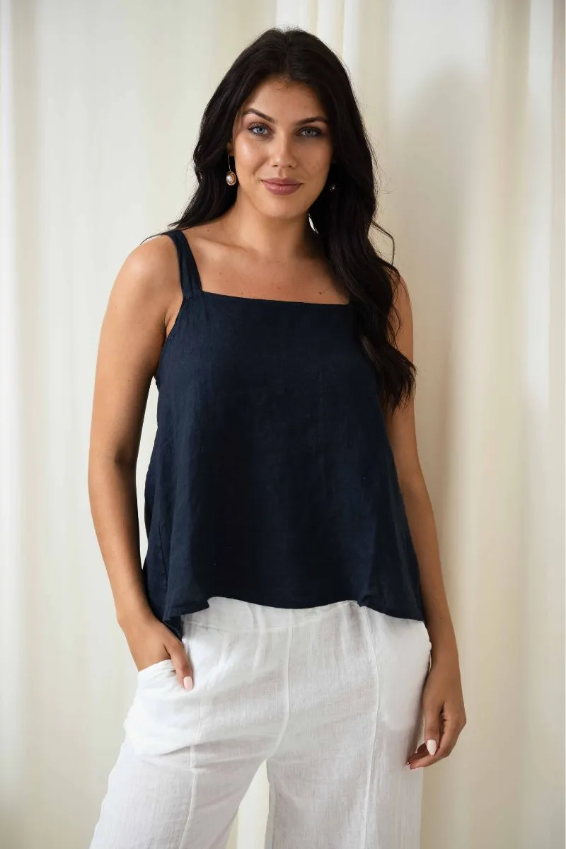 Oasis Tie Back Singlet | Navy