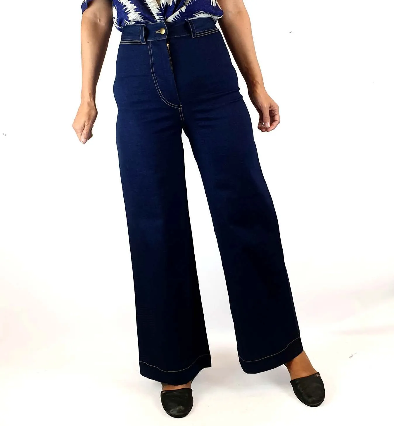 Obus dark denim wide leg jeans size 1, best fits size 8