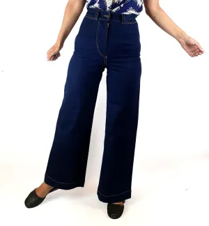 Obus dark denim wide leg jeans size 1, best fits size 8