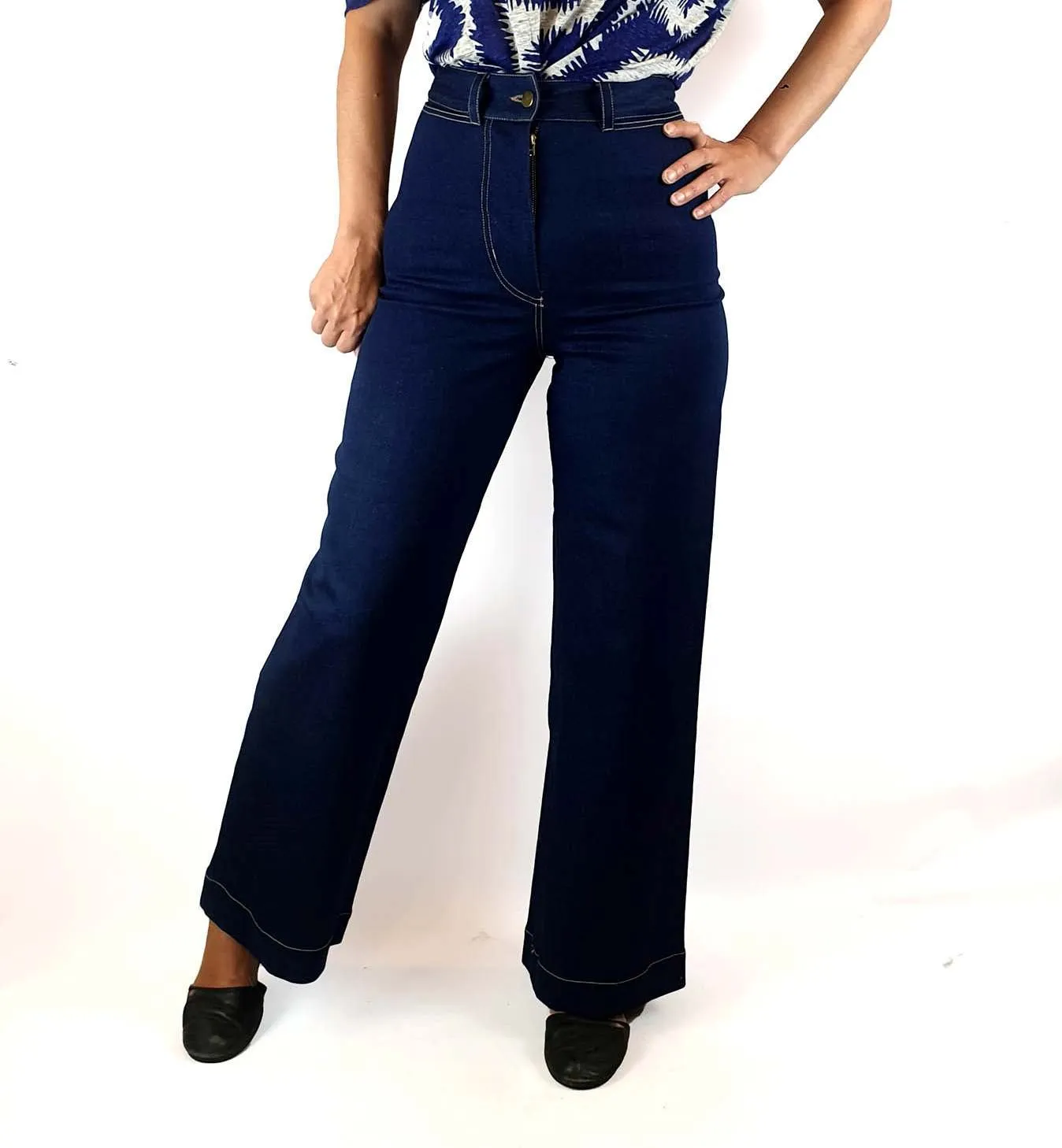 Obus dark denim wide leg jeans size 1, best fits size 8