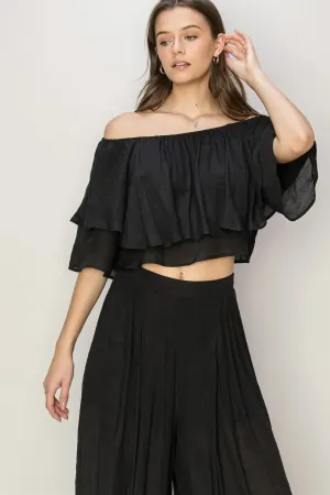 OFF SHOULDER TOP AND PALAZZO PANTS