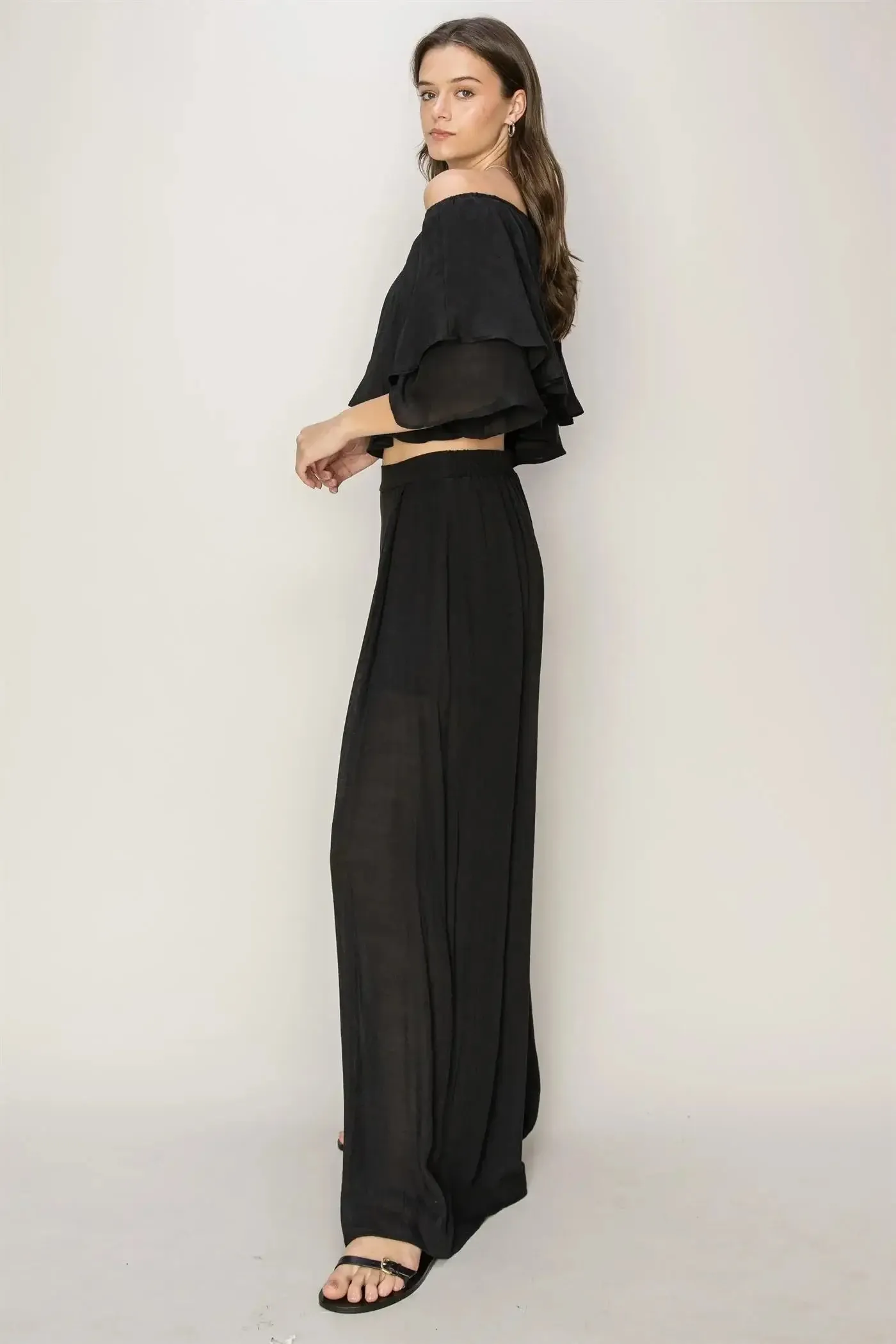 OFF SHOULDER TOP AND PALAZZO PANTS