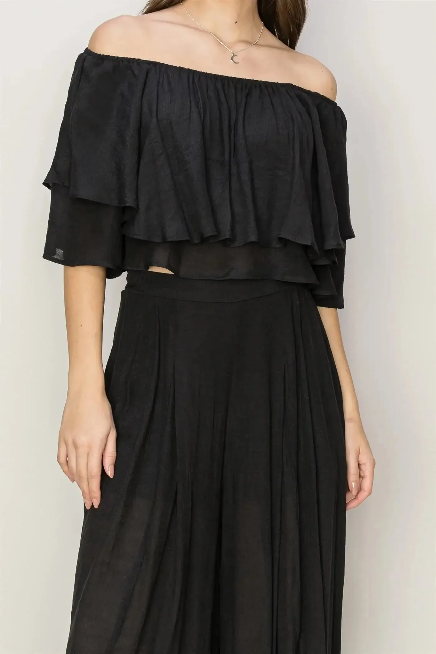 OFF SHOULDER TOP AND PALAZZO PANTS
