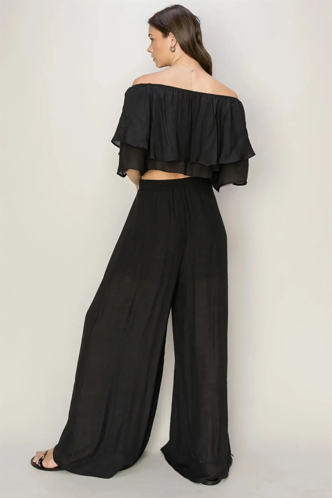 OFF SHOULDER TOP AND PALAZZO PANTS