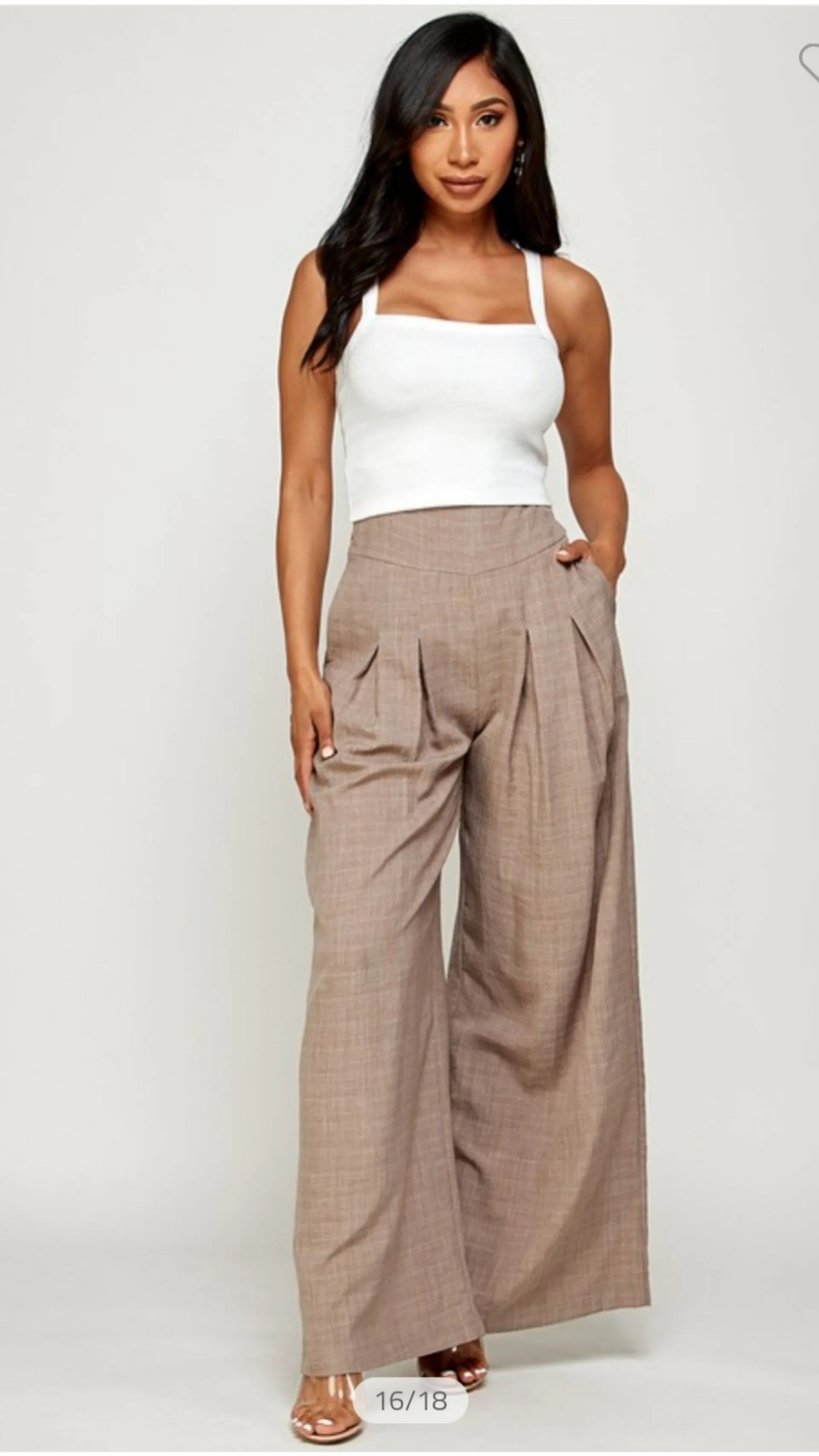 Office Type Palazzo Pants | Mocca