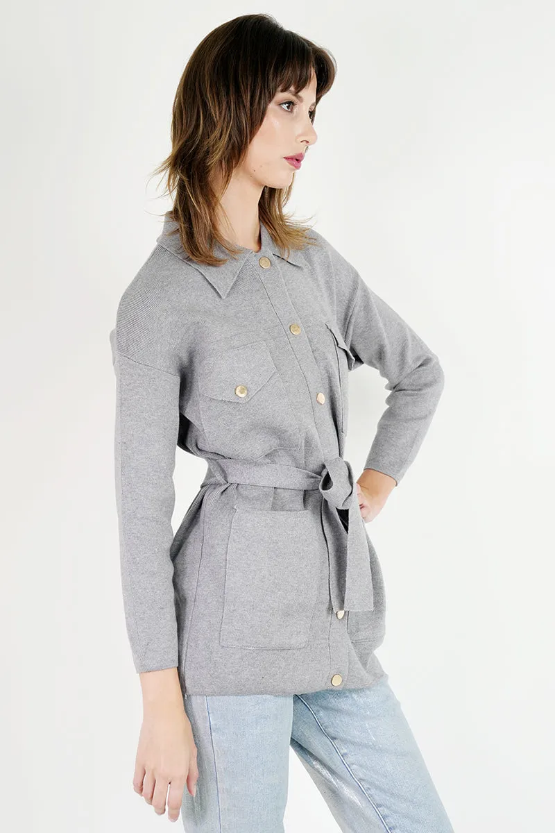 Olive Military Cardigan