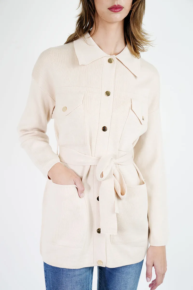Olive Military Cardigan