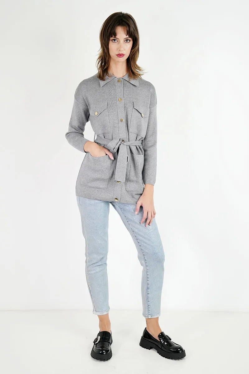 Olive Military Cardigan