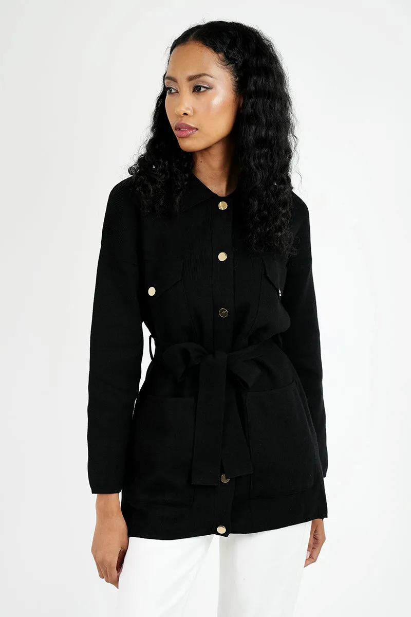 Olive Military Cardigan