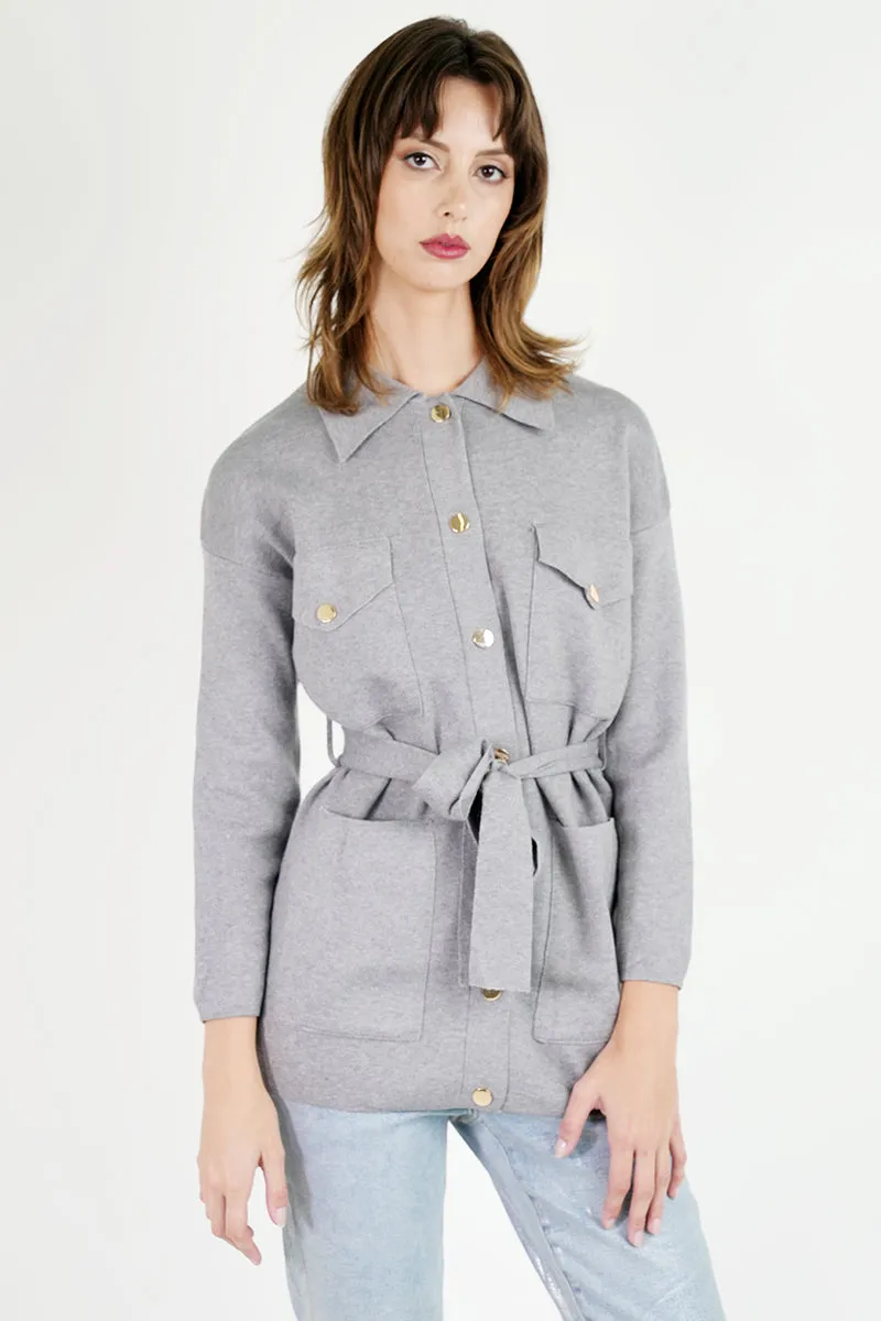 Olive Military Cardigan