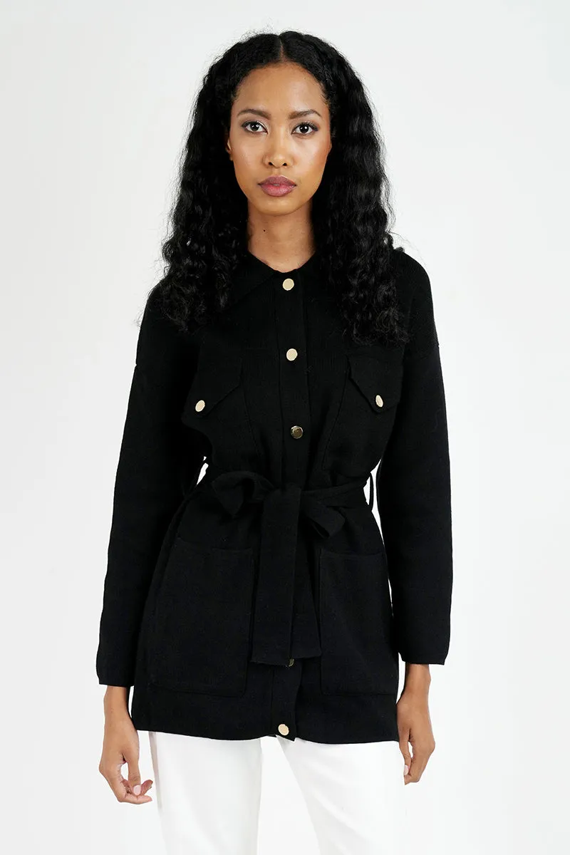Olive Military Cardigan