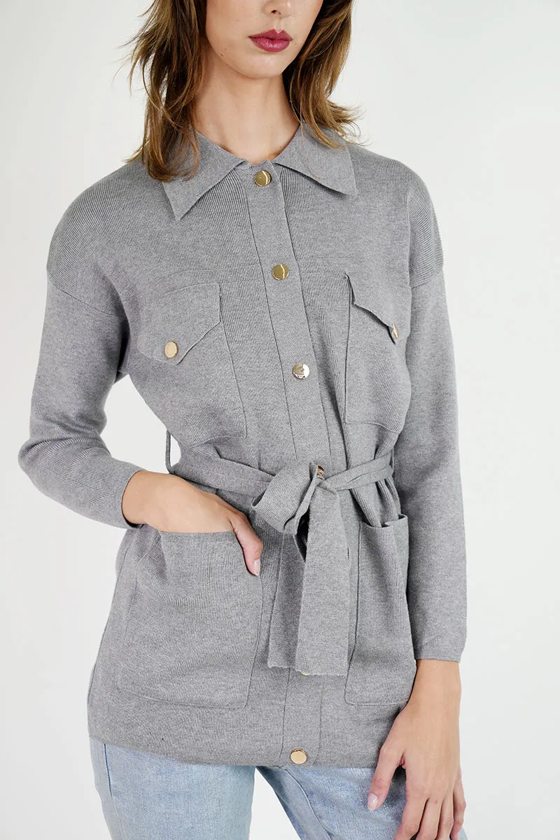 Olive Military Cardigan