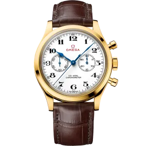 Omega Specialities 39 mm, yellow gold on leather strap