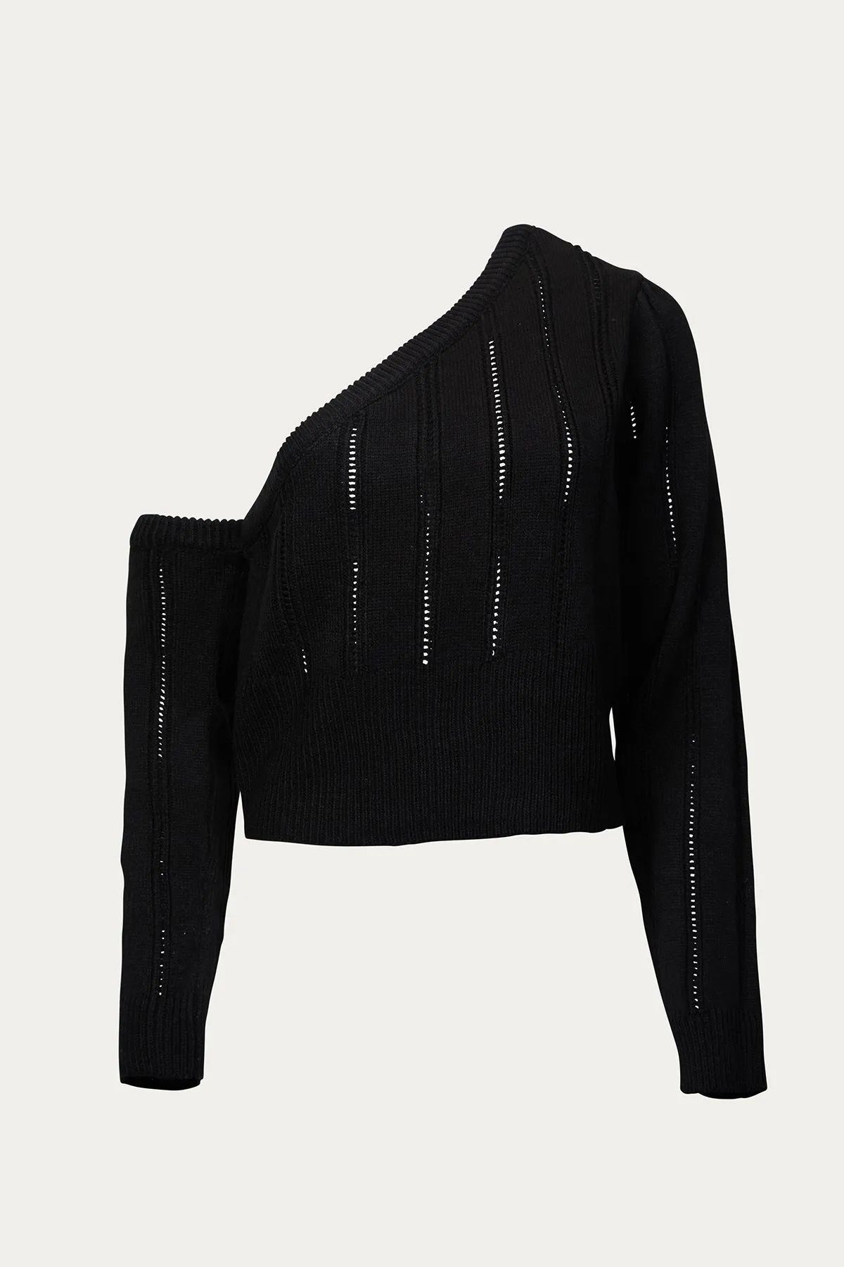 ONE-SHOULDER KNIT SWEATER