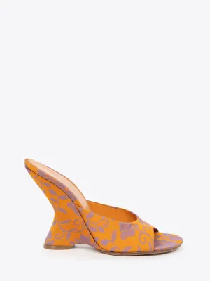 Open-toe jacquard mules