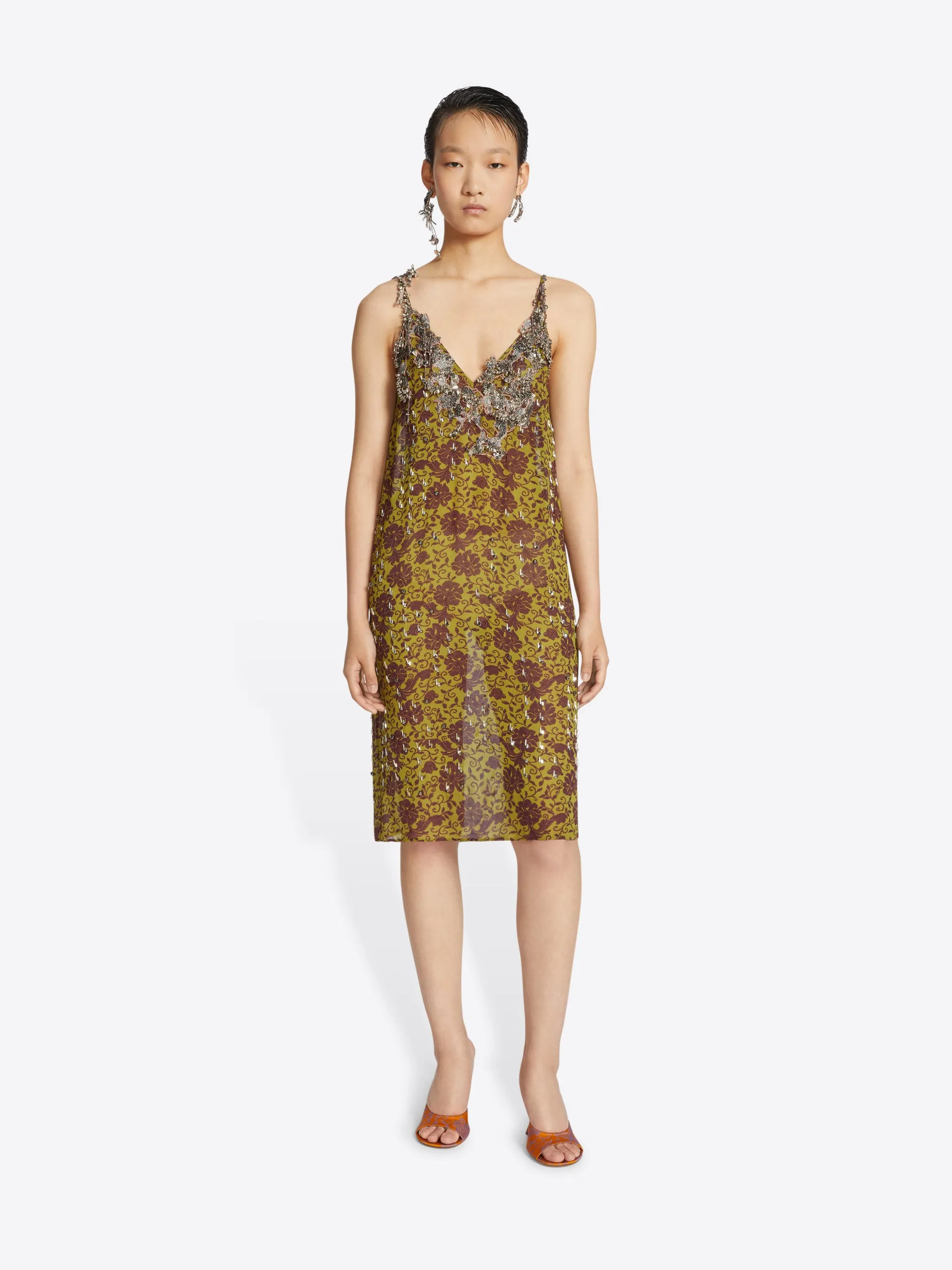 Open-toe jacquard mules