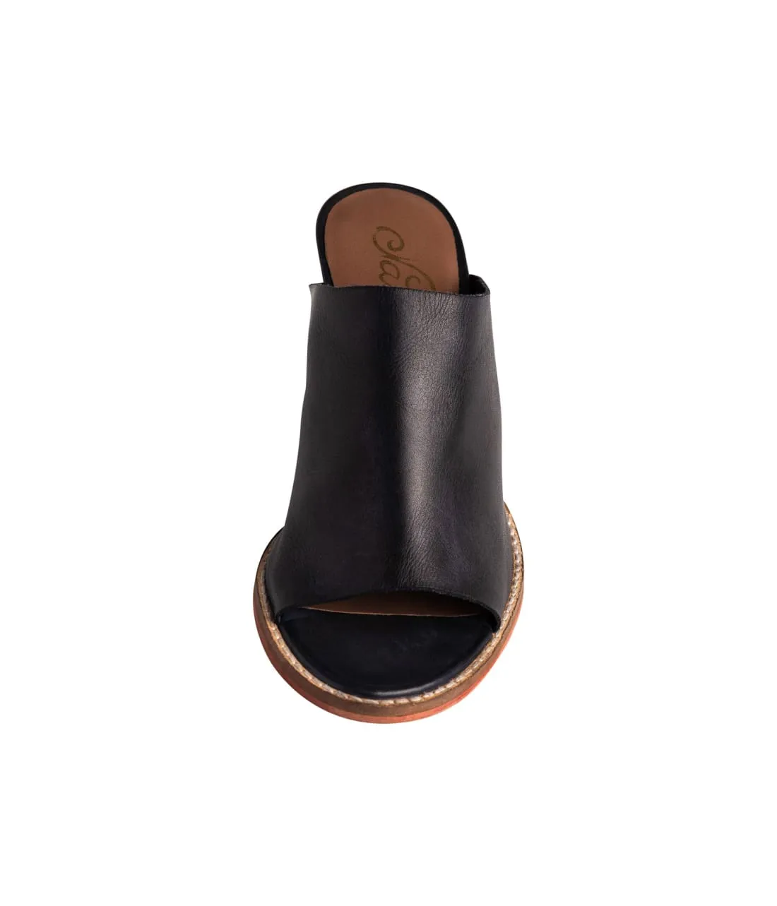 Open Toe Mules in Black