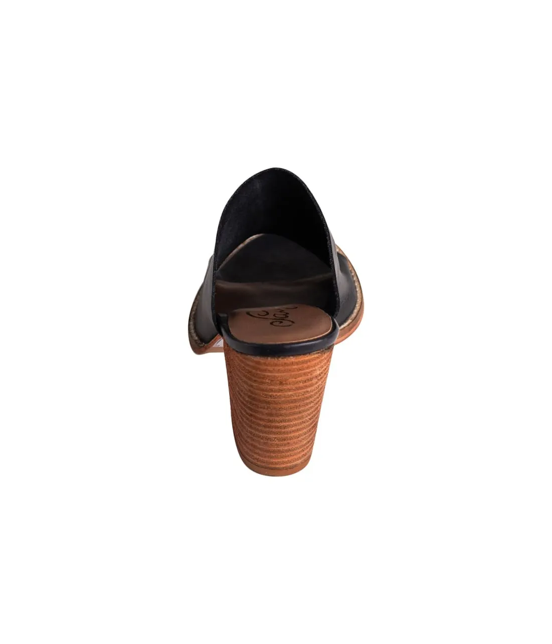 Open Toe Mules in Black