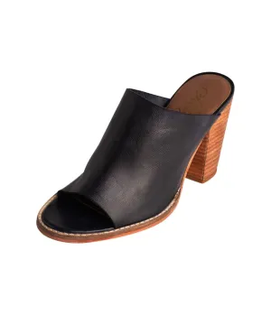 Open Toe Mules in Black